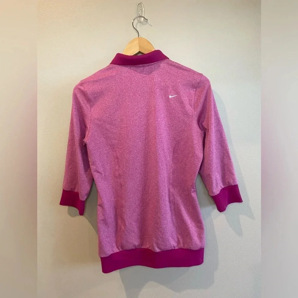 NIKE GOLF Women’s Short Sleeve Polo Pink Fuchsia Tour‎ Premium Dri-Fit Medium